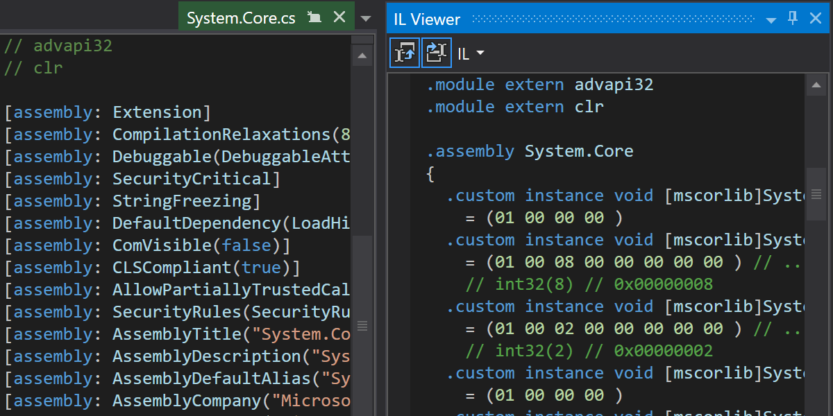 A new dedicated Assembly Diff tool window
