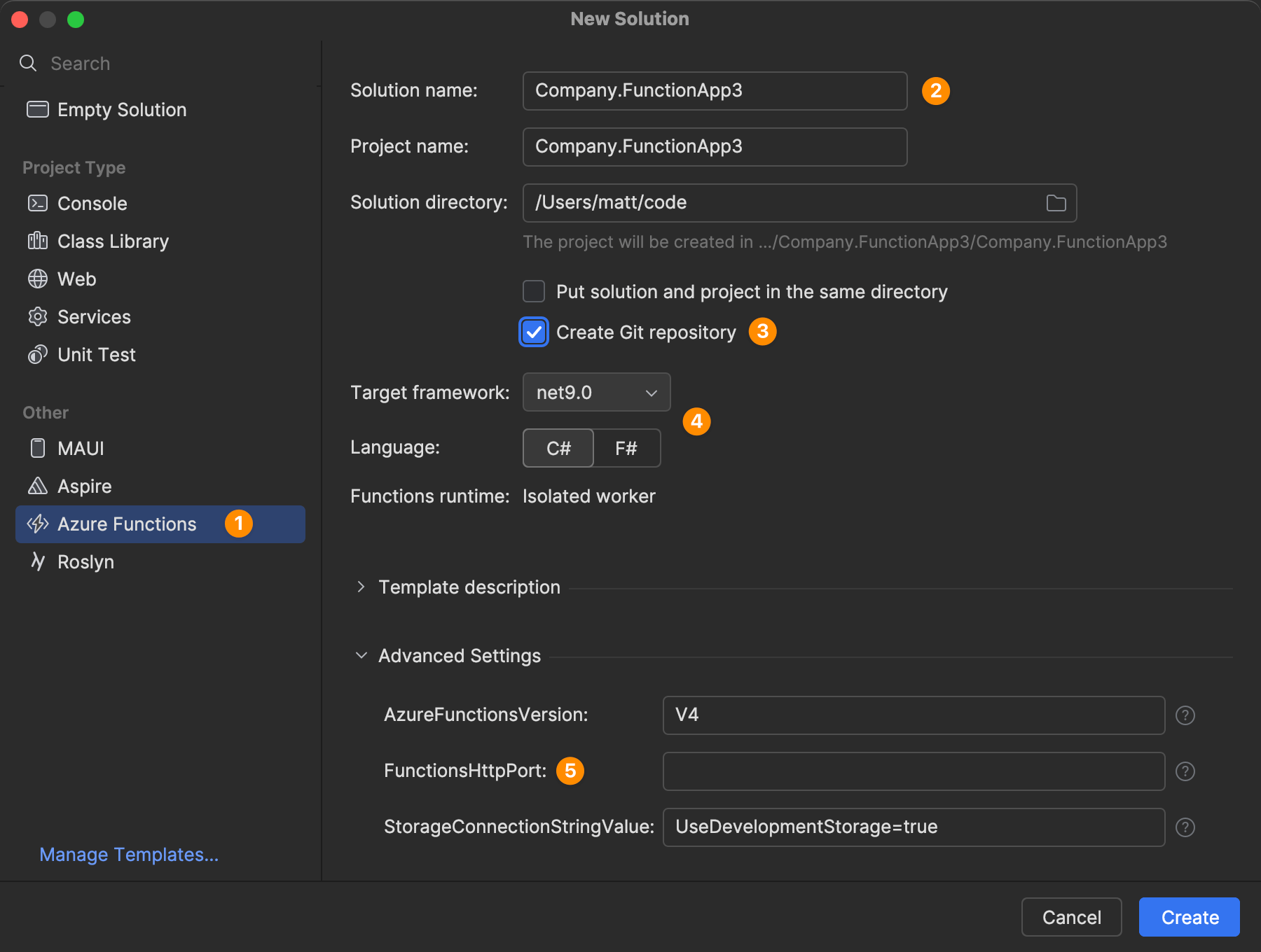Create Azure Functions Project