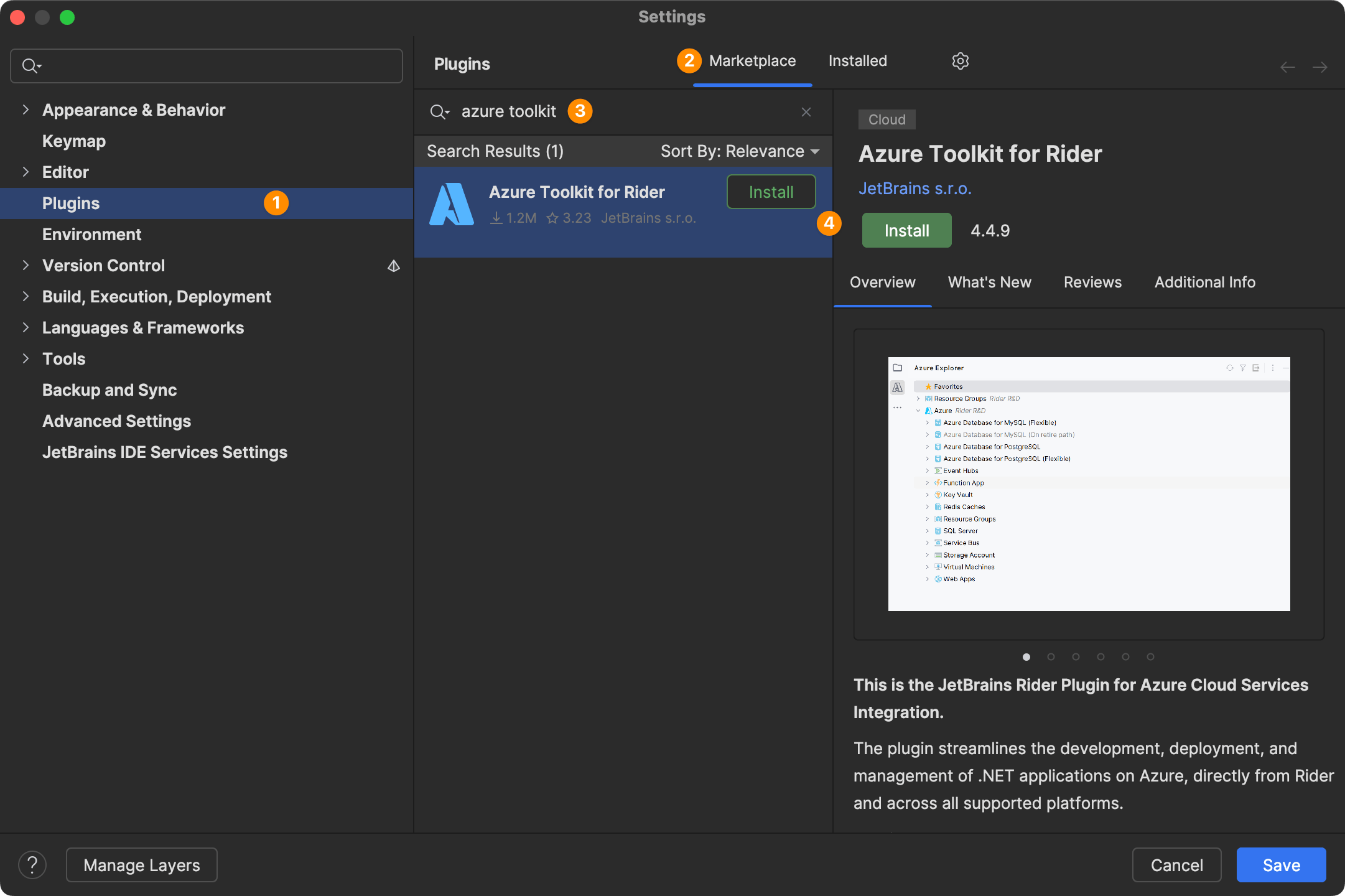 Installation of Azure Toolkit Plugin