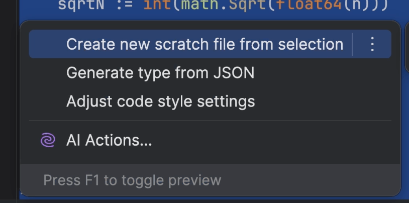 Create a Scratch File from Selection