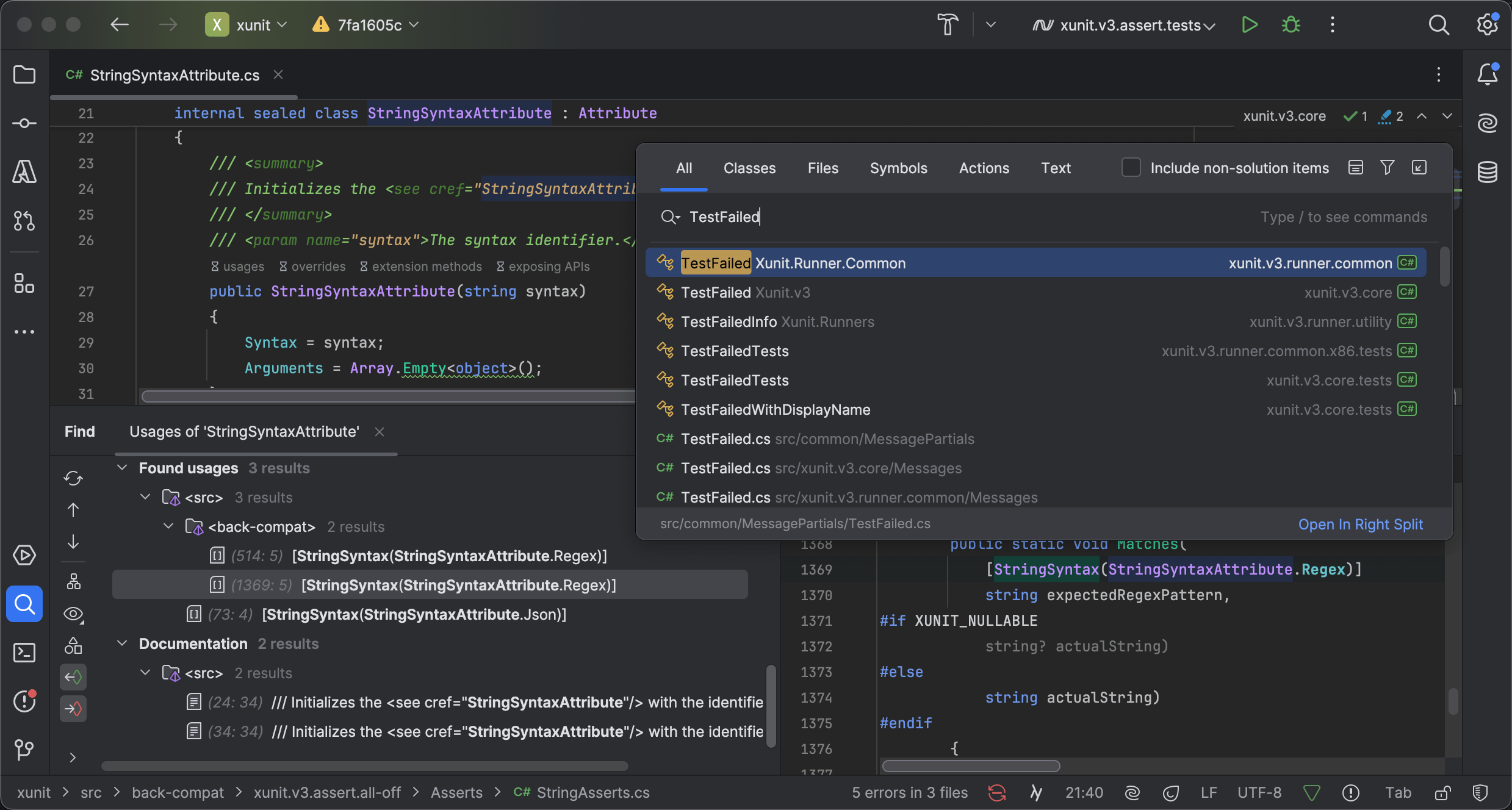 Navigation and Find Usages in Rider