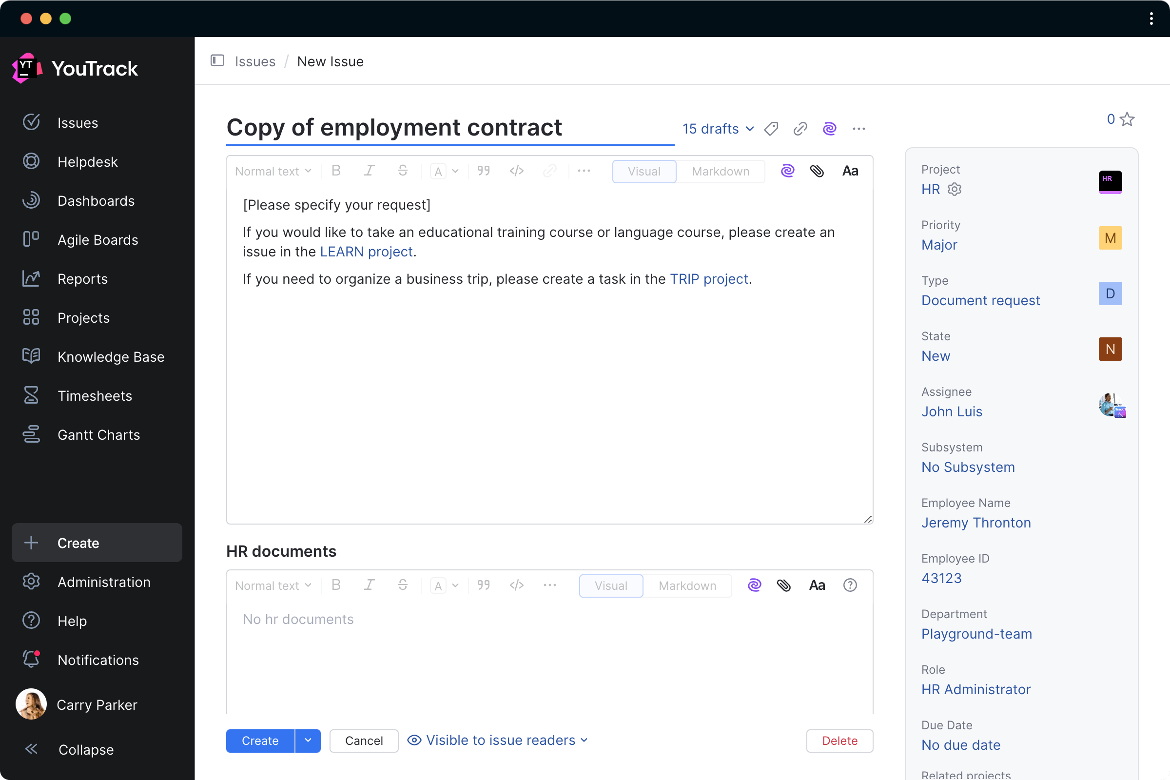 Configure task layouts